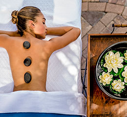 woman enjoying spa treatment 
