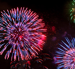 Pink,Blue and Purple ball of Fireworks  